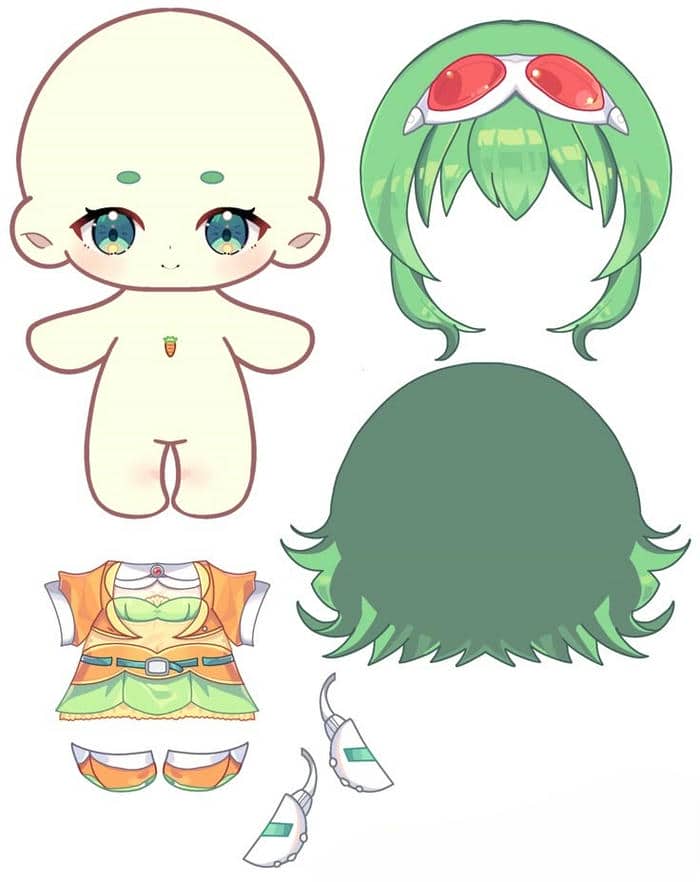 Paper doll chibi – Búp bê giấy dễ thương cho bé và người mê sáng tạo 24 Hình ảnh paper doll búp bê giấy chibi đáng yêu