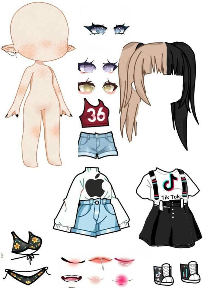 Hình ảnh paper doll búp bê giấy chibi