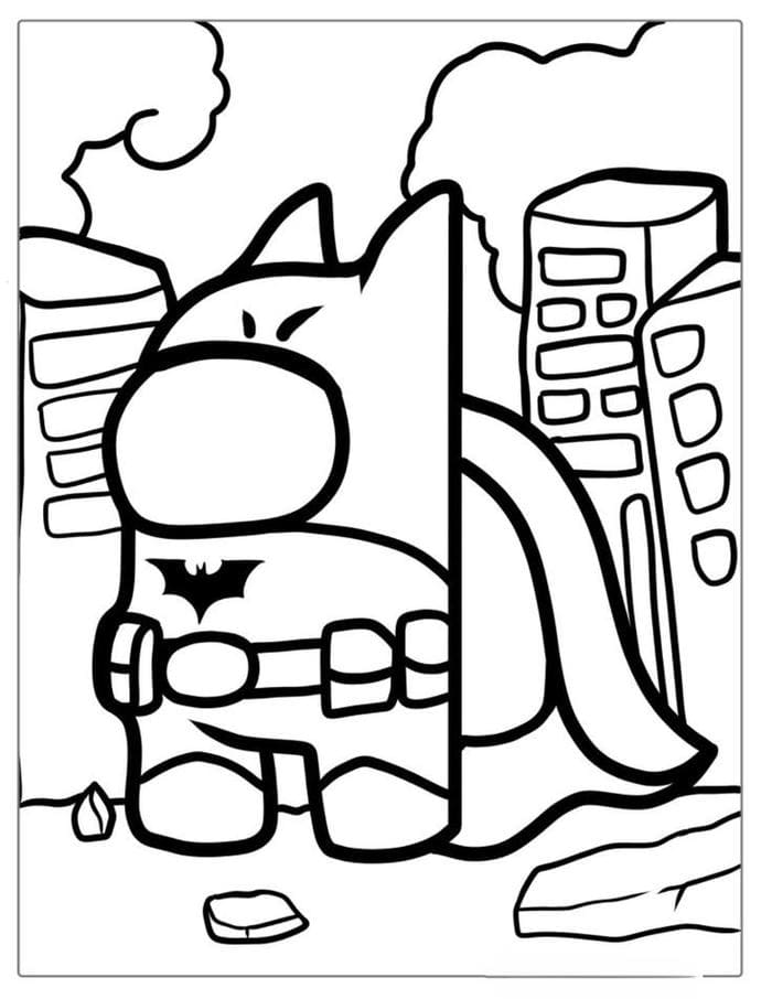 Tổng hợp 1001+ tranh tô màu Batman cho bé học vẽ 6 Hình ảnh tranh tô màu Batman Among Us