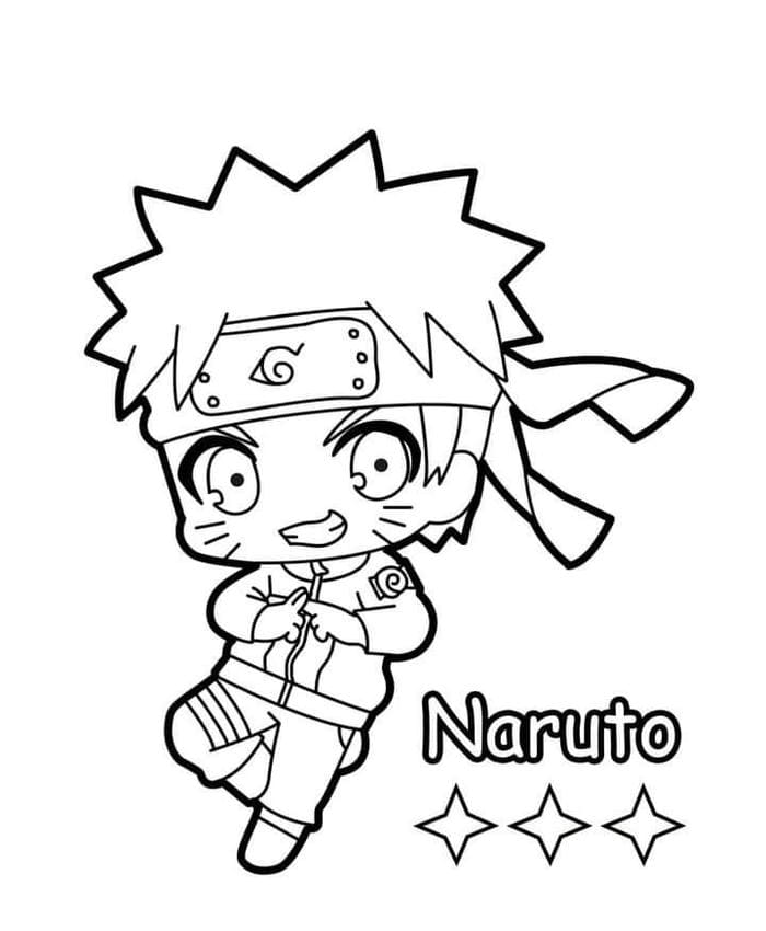 Tải miễn phí 87+ tranh tô màu Naruto cửu vĩ cho bé tập vẽ 5 Hình ảnh tranh tô màu Naruto chibi đơn giản