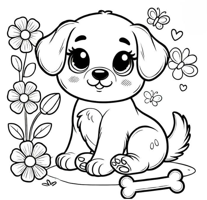 Tổng hợp 100+ tranh tô màu con chó cute đẹp cho fan nhí 10 Hình ảnh tranh tô màu chó con đáng yêu