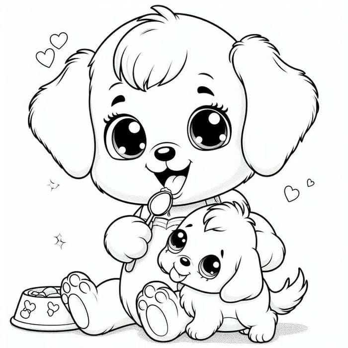 Tổng hợp 100+ tranh tô màu con chó cute đẹp cho fan nhí 16 Hình ảnh tranh tô màu chó nhỏ ngoan ngoãn đáng yêu