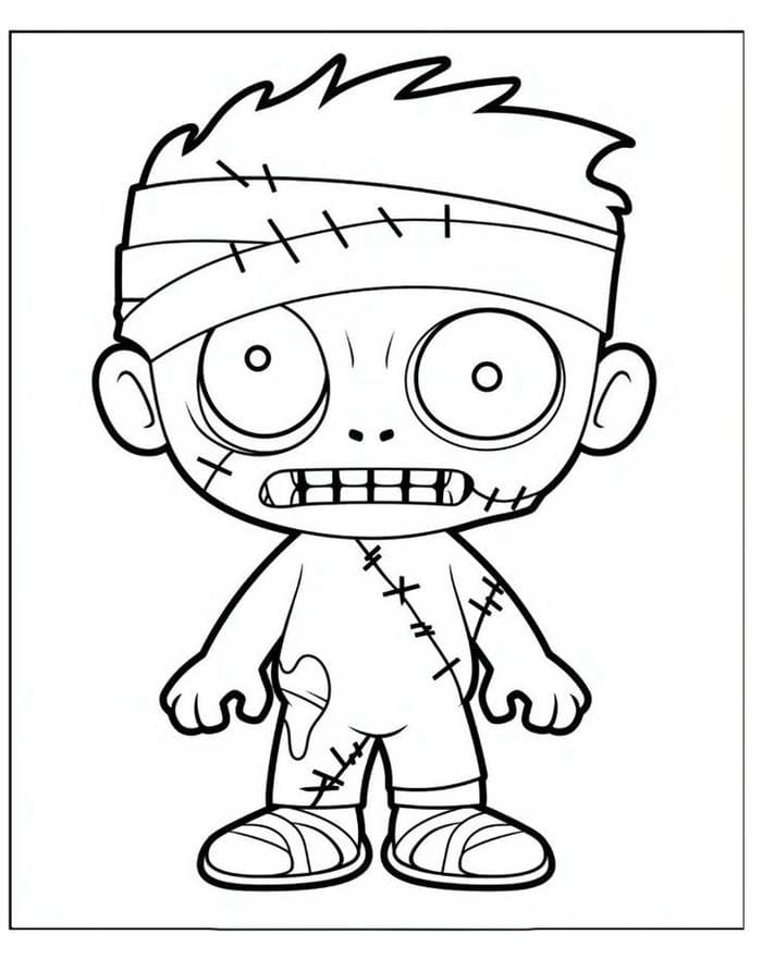 Bộ sưu tập 899+ hình tranh tô màu zombie cho bé 7 Hình ảnh tranh tô màu đơn giản Zombie