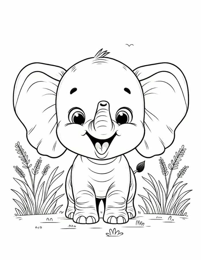 Tải miễn phí 100+ hình ảnh tranh tô màu con voi đẹp dễ thương 10 Hình ảnh tranh tô màu hình voi con đơn giản, cute