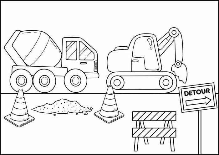 Tuyển chọn 89+ hình tranh tô màu máy xúc cho bé tập vẽ 17 Hình ảnh tranh tô màu máy xúc và xe tải
