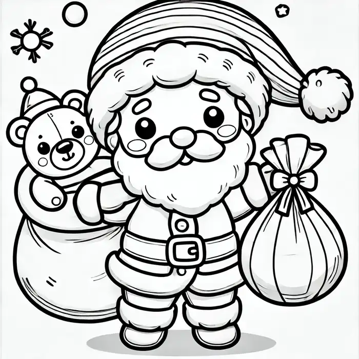 Hình ảnh tranh tô màu ông già noel cute