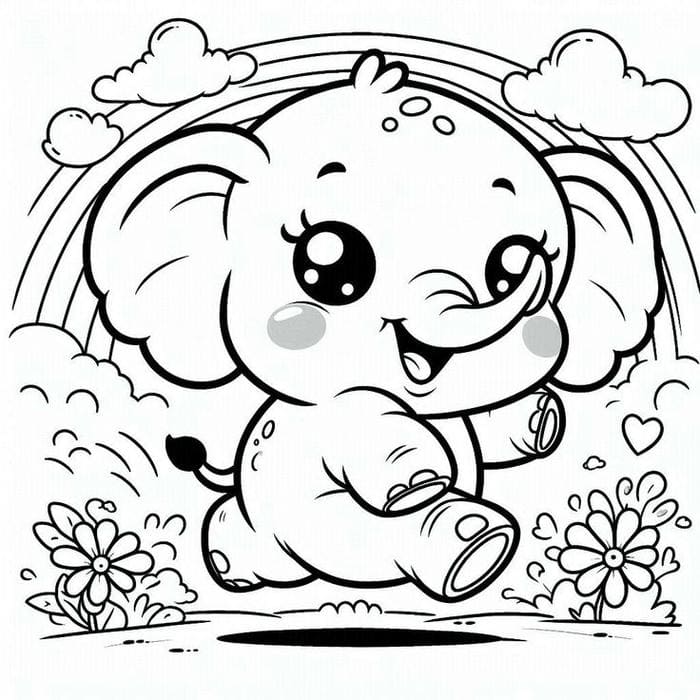 Tải miễn phí 100+ hình ảnh tranh tô màu con voi đẹp dễ thương 12 Hình ảnh tranh tô màu voi con chibi đáng yêu