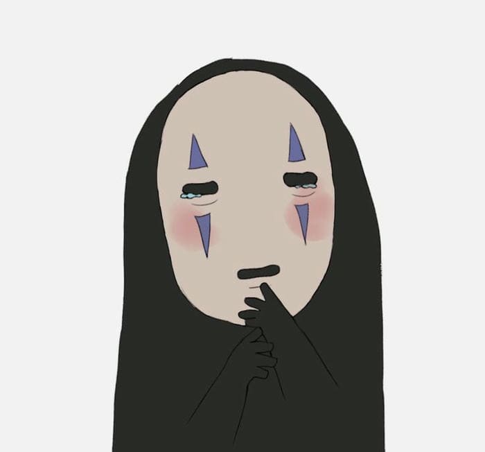 Hình ảnh vô diện chibi biểu cảm buồn