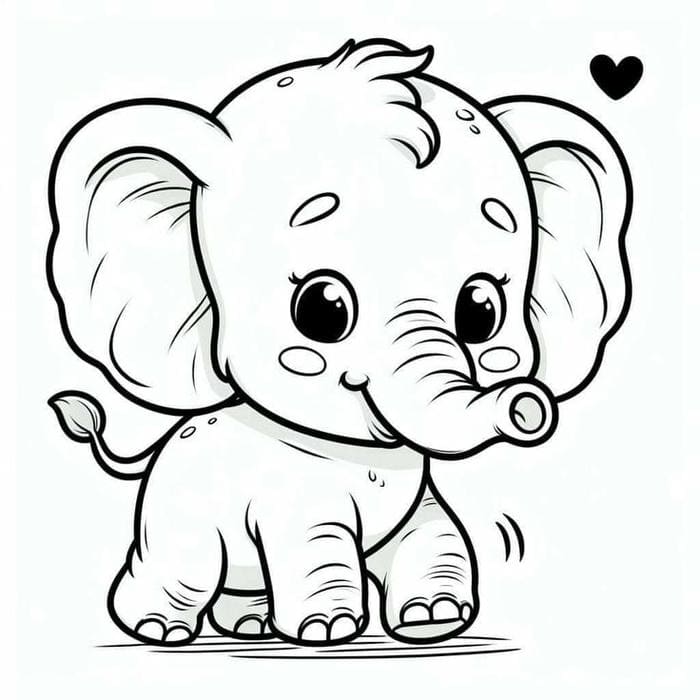 Hình ảnh voi con chibi đáng yêu