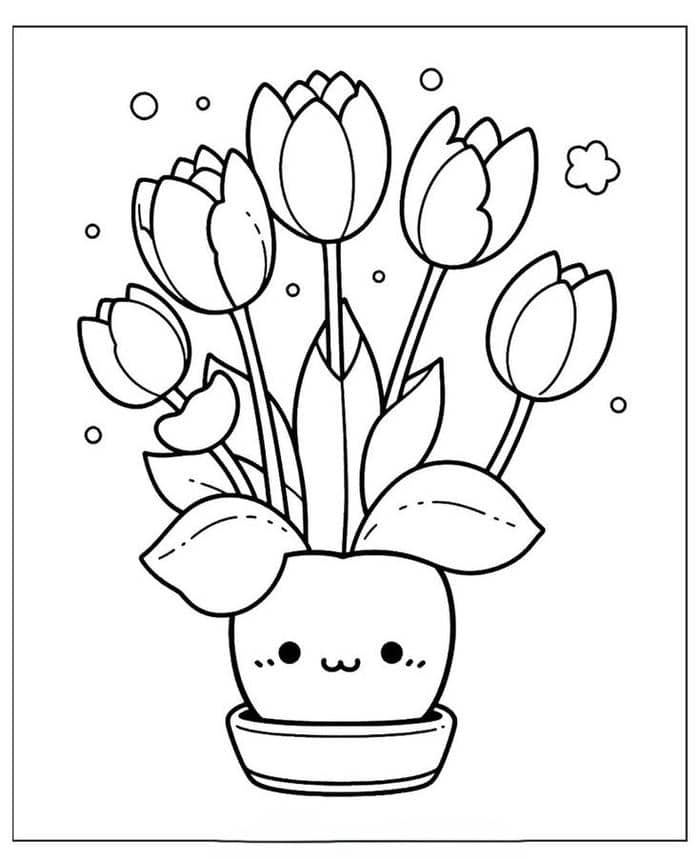 Gợi ý 78+ bộ vẽ tranh tô màu hoa tulip đẹp nhất cho bé