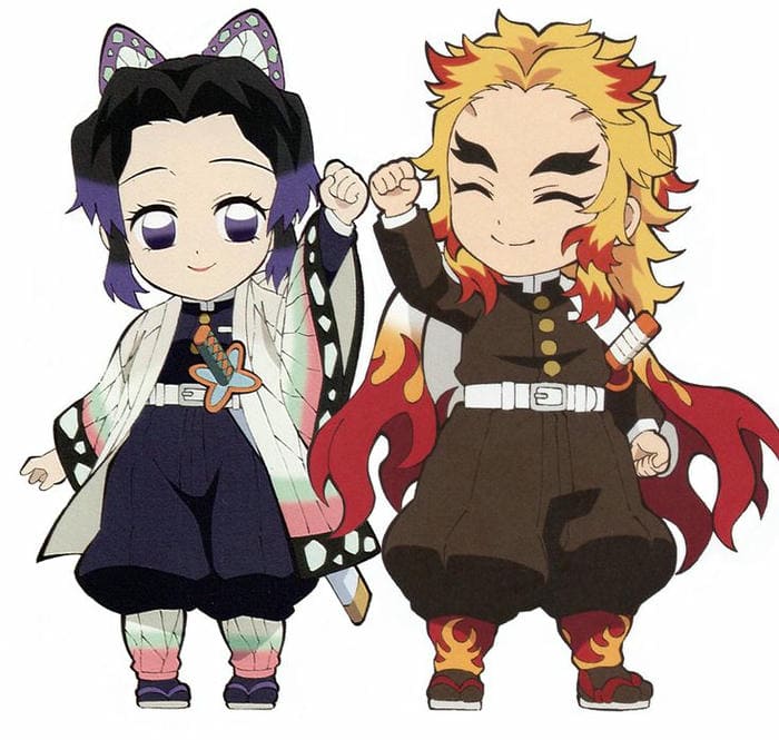 Hình chibi Rengoku và Shinobu