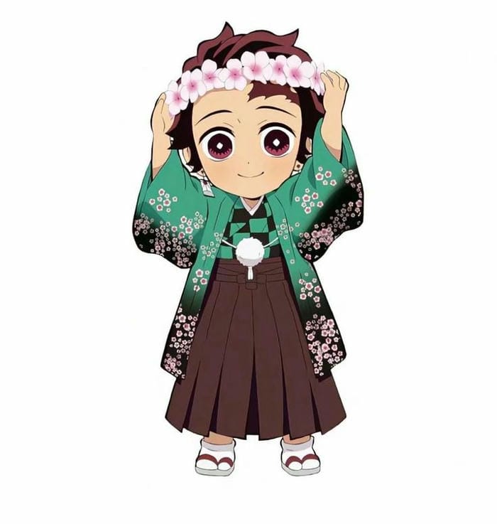 100+ Hình Tanjirō Chibi Dễ Thương – Bộ Sưu Tập Avatar Ngầu Cho Fan Kimetsu 28 Hình chibi Tanjiro đội vòng hoa siêu cute