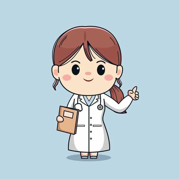 Hình chibi bác sĩ nhân vật hoạt hình cute