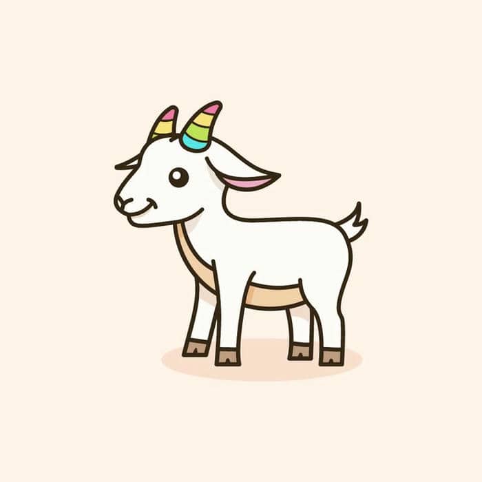 Dê chibi dễ thương: Hình vẽ đơn giản cho bé yêu thích tô màu 25 Hình chibi con dê cute đáng yêu