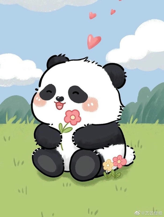 Hình chibi gấu trúc đơn giản, dễ thương