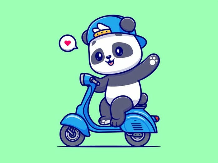 Nhìn Gấu Trúc Chibi Mà Tự Dưng Muốn... Ôm Một Cái! 8 Hình chibi gấu trúc lái xe