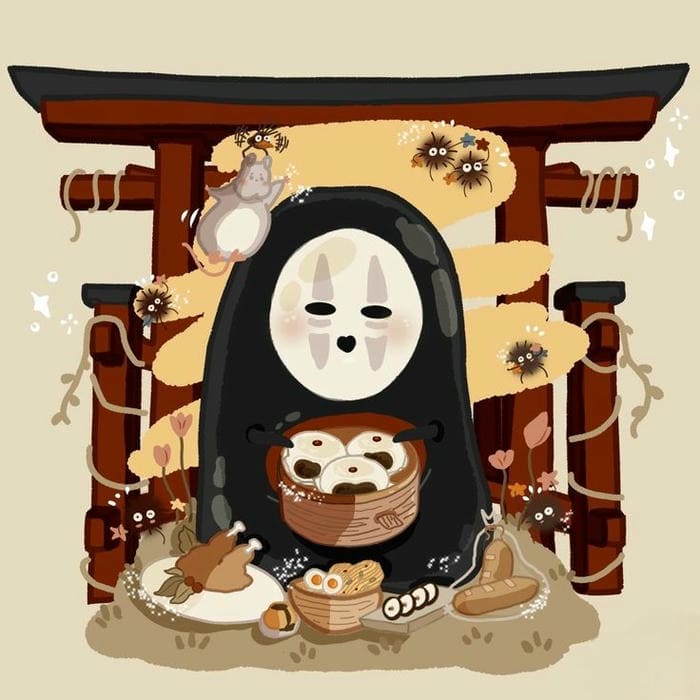 100+ Ảnh Vô Diện Chibi Cute Đáng Yêu Nhất Cho Fan Ghibli 26 Hình chibi vô diện cute