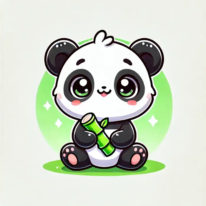 Nhìn Gấu Trúc Chibi Mà Tự Dưng Muốn... Ôm Một Cái! 33 Hình gấu trúc chibi cầm cây tre đáng yêu