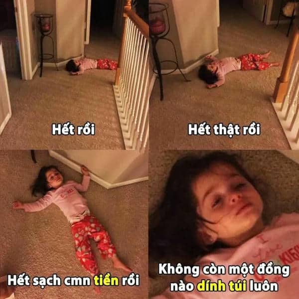 Hình meme hết tiền hài