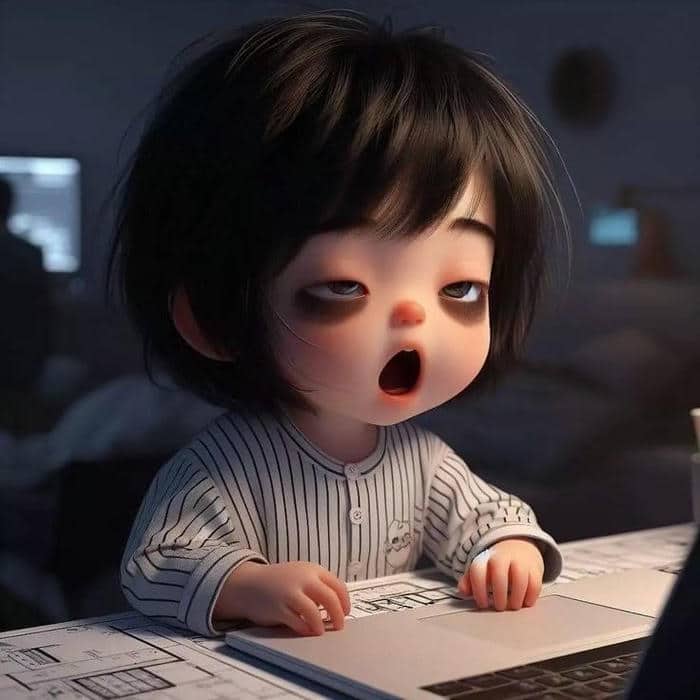 Hình meme mệt mỏi buồn ngủ