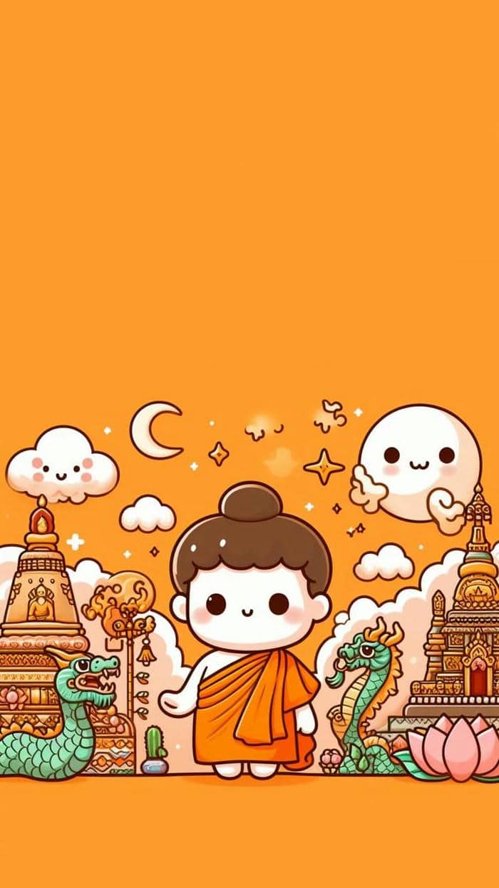 Phật chibi: Kết hợp giữa dễ thương và an yên trong từng đường nét 27 Hình nền phật chibi đáng yêu