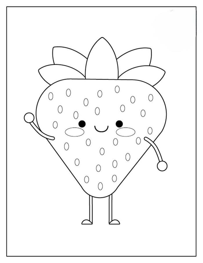 Tổng hợp 99+ tranh tô màu quả dâu tây cute cho bé 15 Hình tô màu quả dâu tây đơn giản, đáng yêu