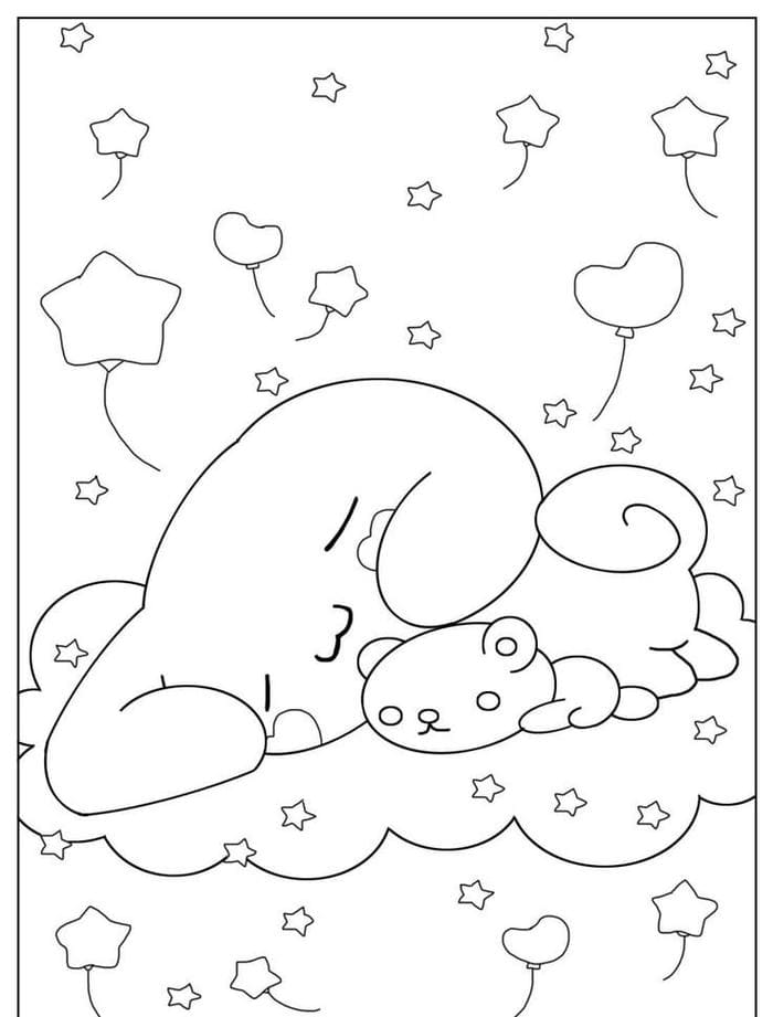 Bộ sưu tập 99+ tranh tô màu Cinnamoroll cute cho bé 21 Hình tranh tô màu Cinnamoroll nằm ngủ siêu dễ thương