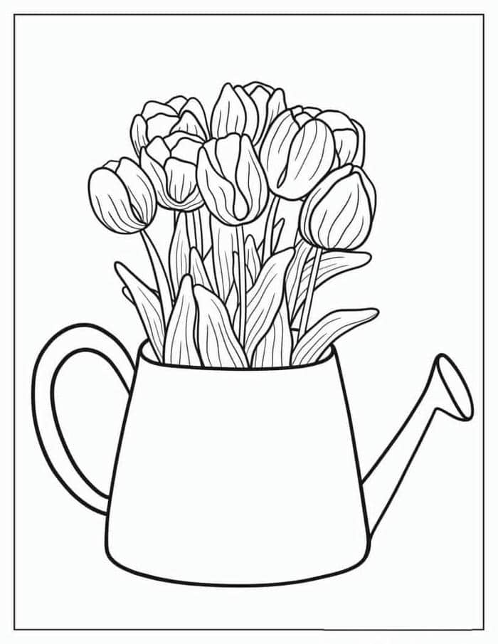 Gợi ý 78+ bộ vẽ tranh tô màu hoa tulip đẹp nhất cho bé 21 Hình tranh tô màu hoa tulip đepk