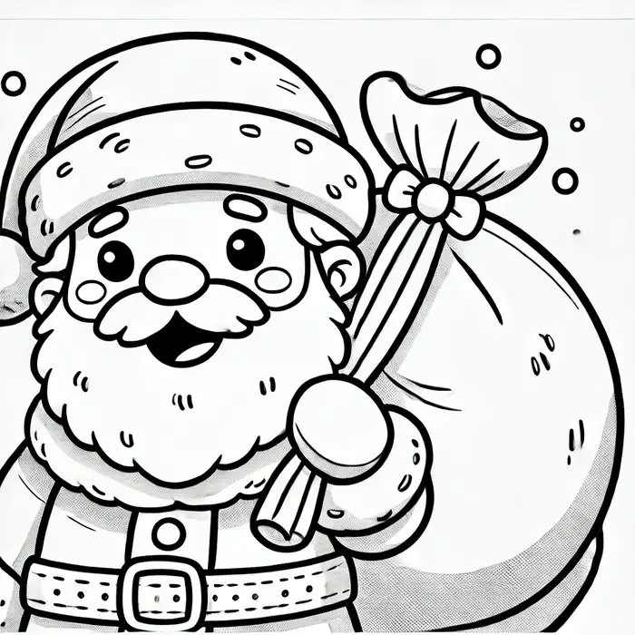 Hình tranh tô màu ông già noel đơn giản cho bé