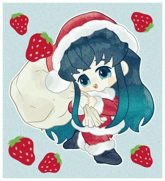 Hình vẽ Muichirou chibi trang phục ông già noel