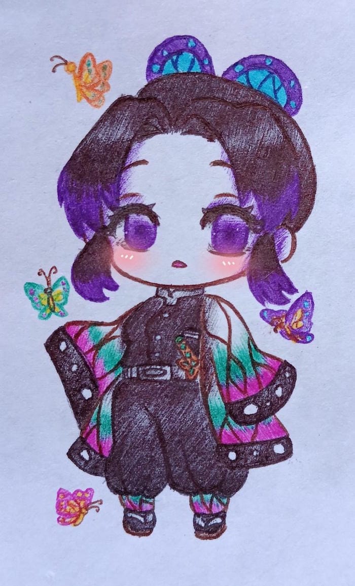 Hình vẽ Shinobu Kocho chibi đáng yêu