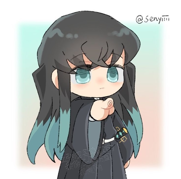 Hình vẽ chibi Muichiro đơn giản, dễ thương