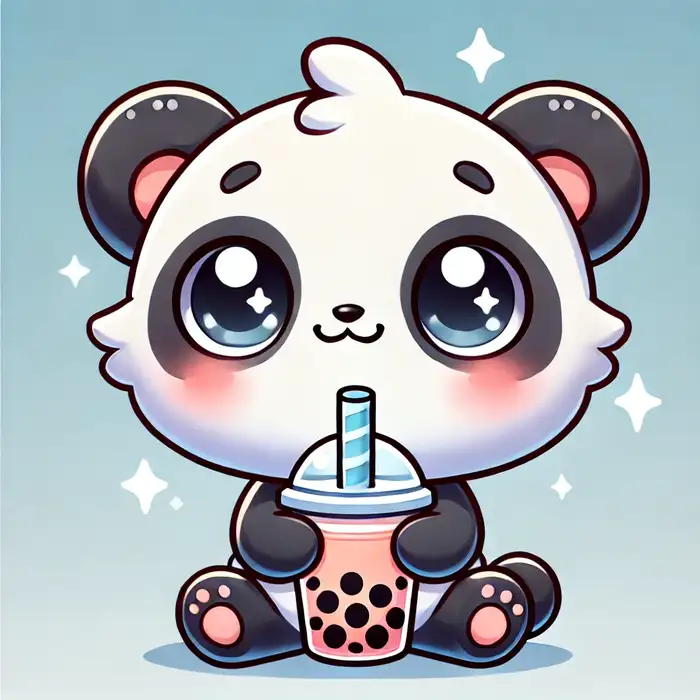 Nhìn Gấu Trúc Chibi Mà Tự Dưng Muốn... Ôm Một Cái! 37 Hình vẽ chibi gấu trúc uống trà sữa đơn giản, đáng yêu