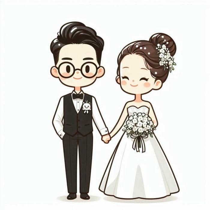 Cô dâu chú rể chibi dễ thương: Bộ sưu tập hình ảnh cute không thể bỏ lỡ 30 Hình vẽ cô dâu chú rể chibi cute