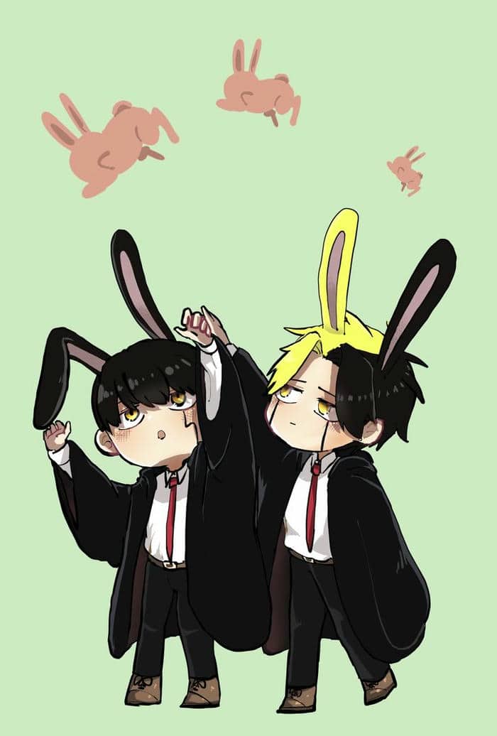 Mashle chibi tai thỏ đáng yêu