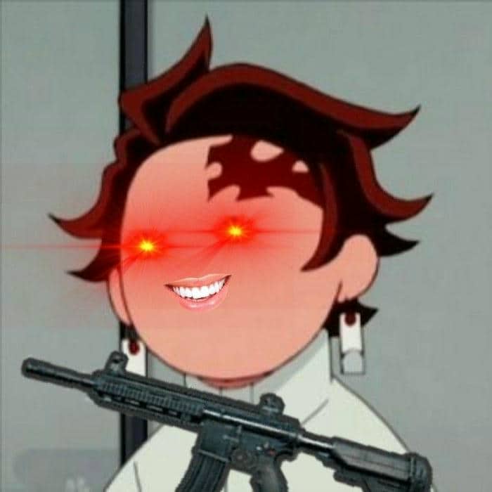 Meme anime cầm súng