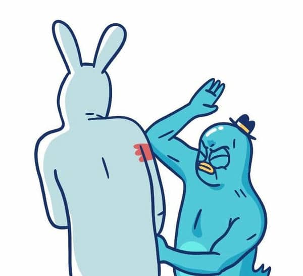 Meme con thỏ bị đánh
