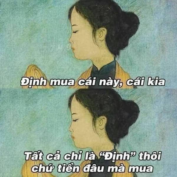 Meme hình ảnh hết tiền