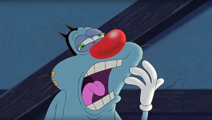 Meme hình ảnh mèo Oggy buồn ngủ