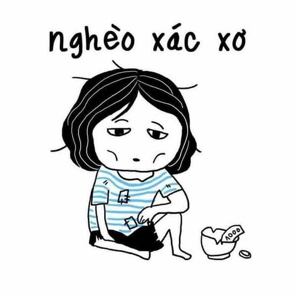 Meme hình ảnh nghèo hết tiền