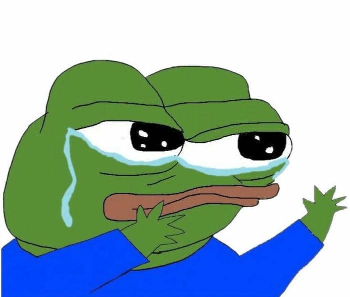 Meme hình ếch xanh khóc