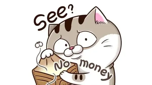Meme hình mèo hết tiền cute