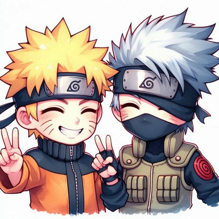 Naruto và Kakashi chibi siêu đáng yêu