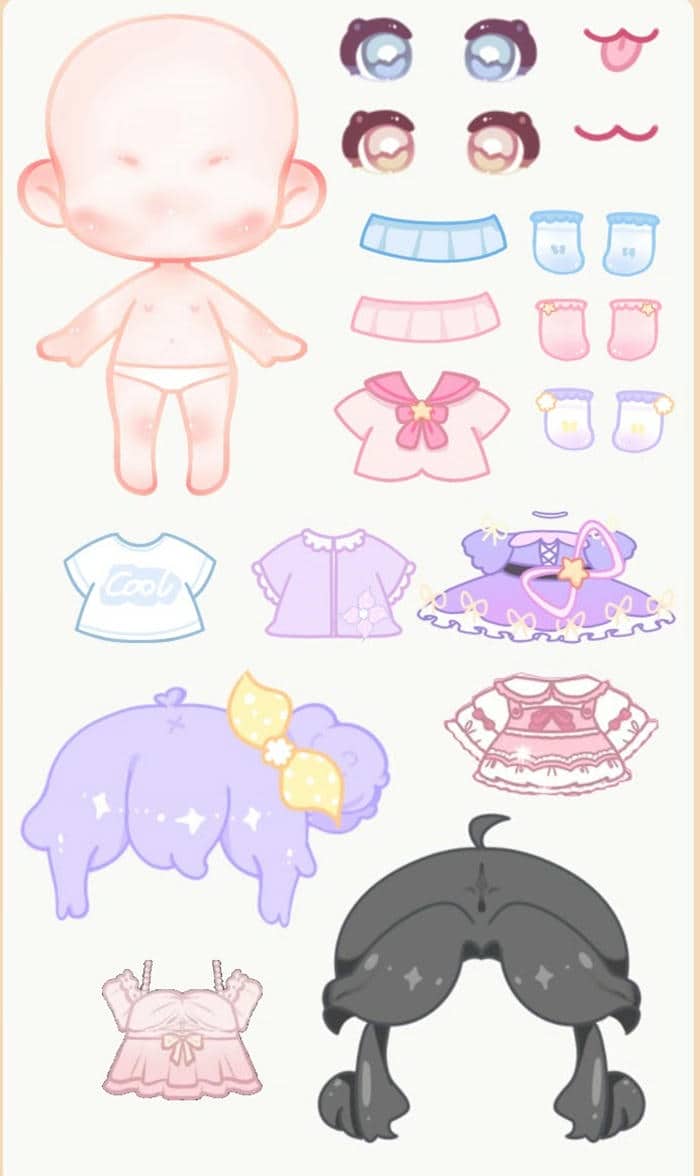 Paper doll chibi – Búp bê giấy dễ thương cho bé và người mê sáng tạo 30 Paper doll búp bê giấy chibi