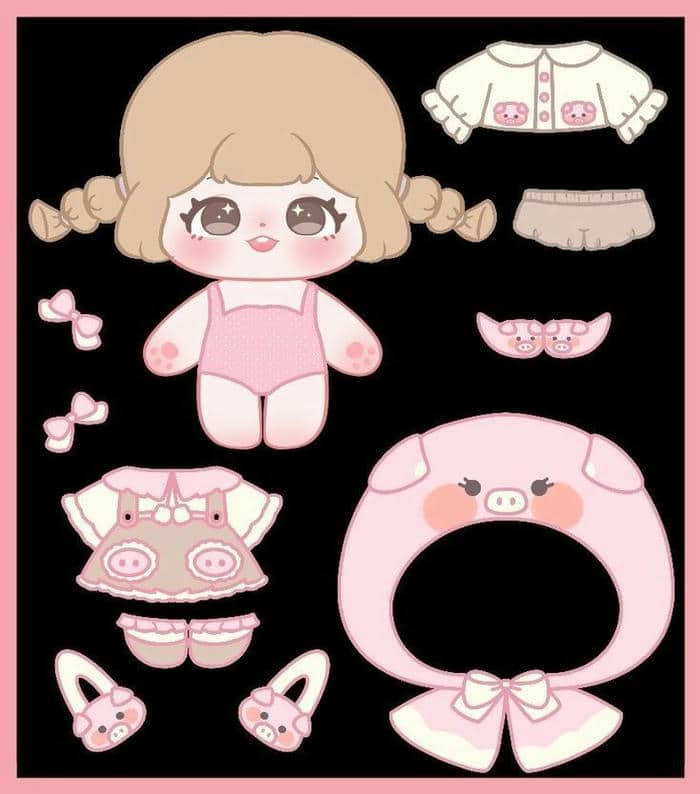 Paper doll chibi cute