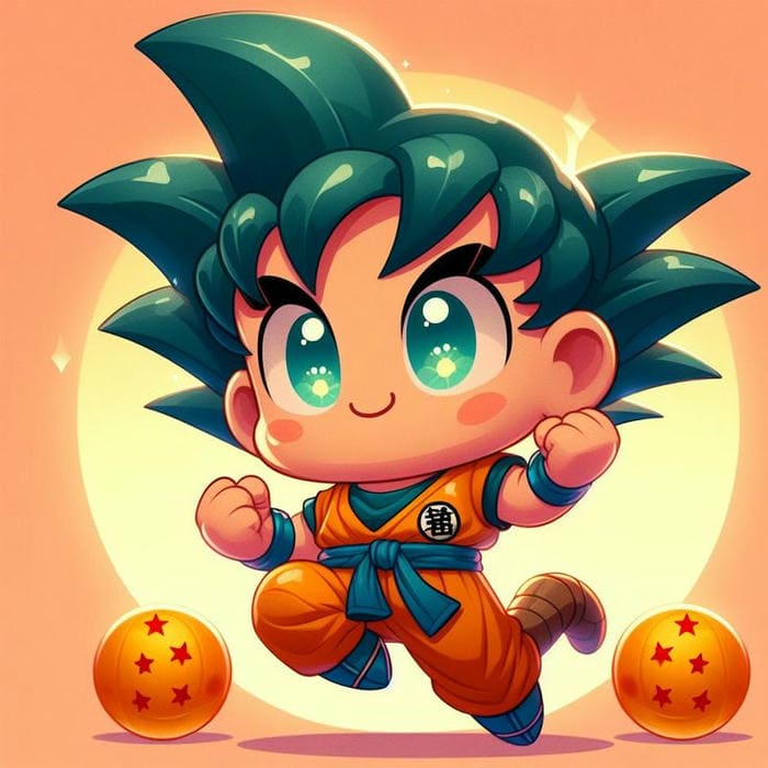 Tranh chibi Goku 7 viên ngọc rồng