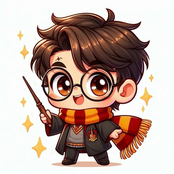 Bộ sưu tập 987+ hình ảnh Harry Potter chibi cute đẹp nhất 31 Tranh chibi Harry Potter sử dụng đũa phép