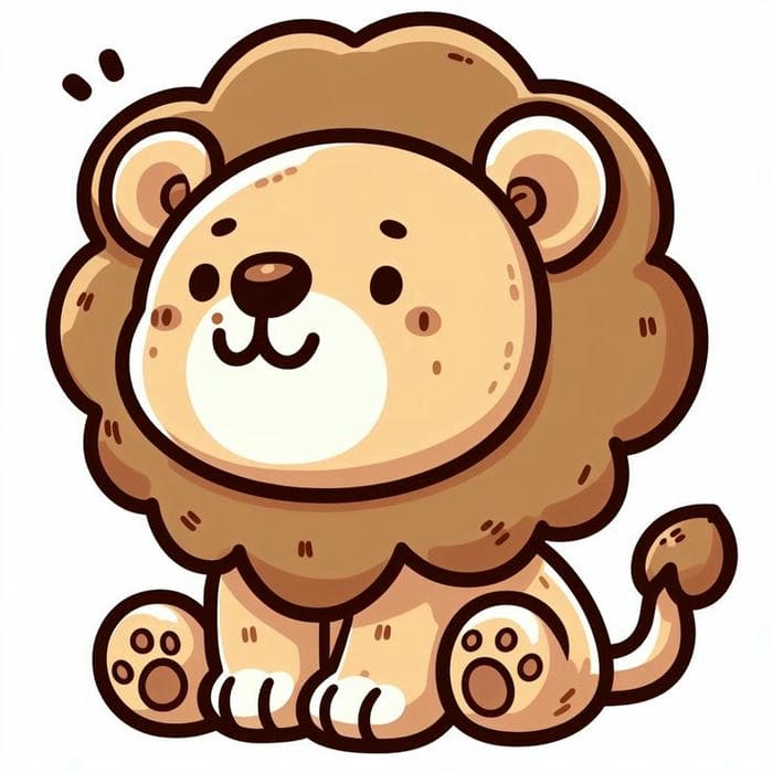 Tranh chibi sư tử đeo tai nghe siêu cute