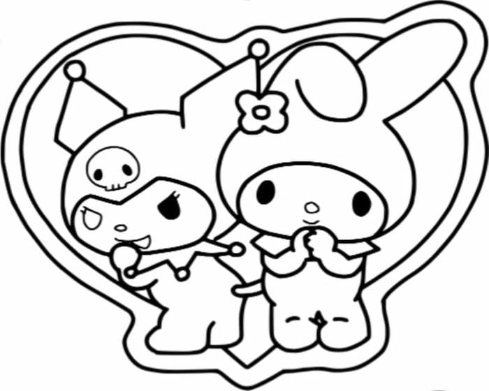 99+ Hình ảnh tranh tô màu Kuromi và Melody cute cho bé 30 Tranh tô màu Kuromi và Melody đơn giản, cute