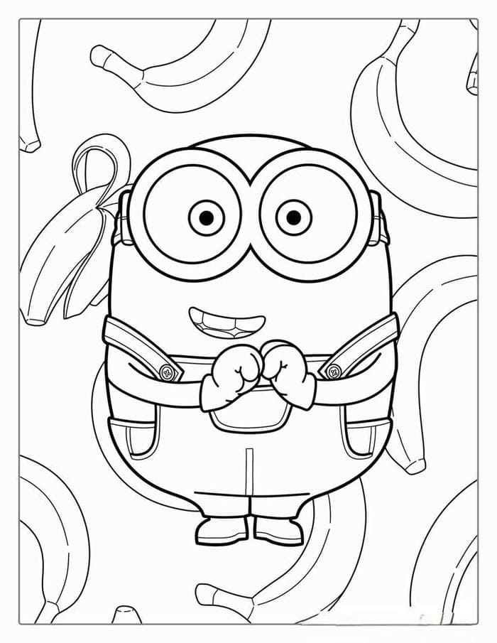 Tranh tô màu Minion đơn giản cho bé